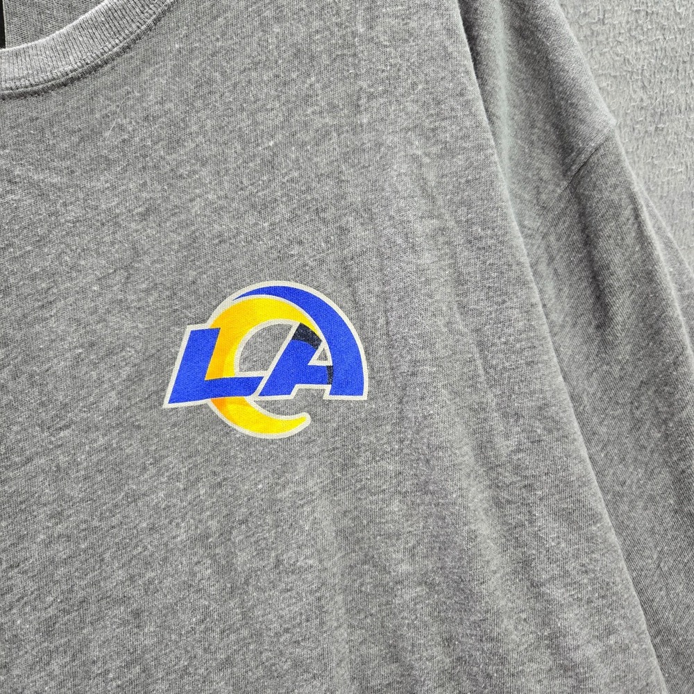 Los Angeles Rams Men Shirt 2XL Gray Logo Graphic Long Sleeve Pullover Tee - Picture 4 of 10